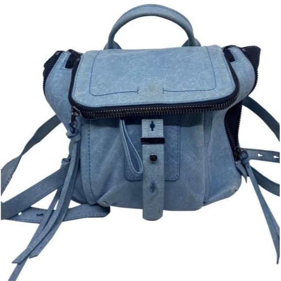 botkier warren mini backpack Botkier Warren Navy Bluegunmetal Leather Backpack